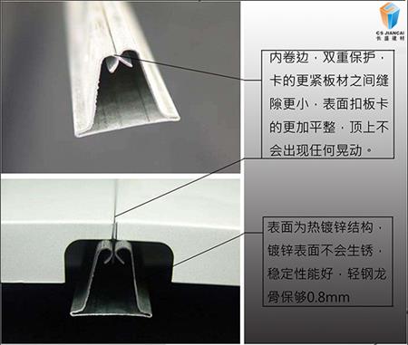 冲孔铝扣板内卷边安装图